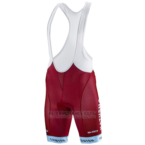 2017 Fahrradbekleidung Katusha Rot und Wei Trikot Kurzarm und Tragerhose